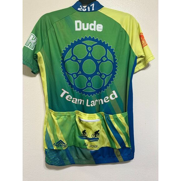 Ascend Elevate Men's Front Zip Cycling Shirt Size S Back Zip Pocket No Rise Hem - Picture 2 of 5